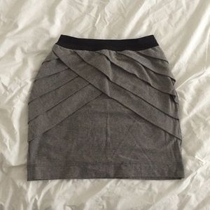Grey stretch cotton mini skirt
